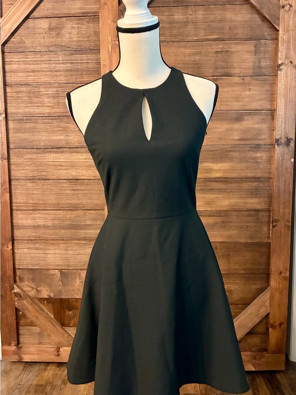 Elizabeth and James Black Keyhole Racer Back Mini Dress